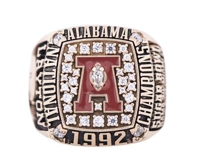 1992 University of Alabama Sugar Bowl Champions "13-0" Ring in Original Box 